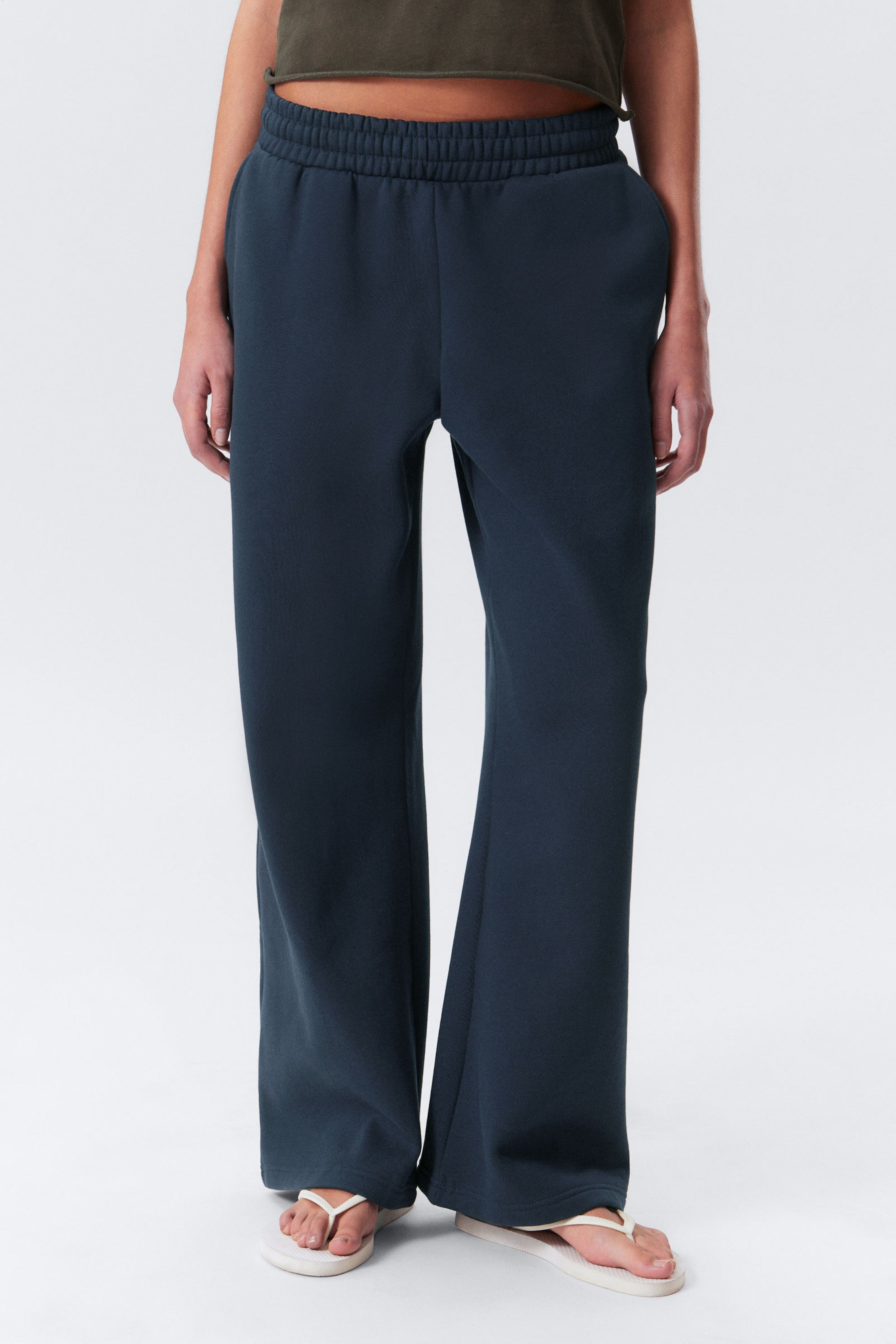 Marineblau - Lange, schwere Sweatpants in lockerer Passform - 2