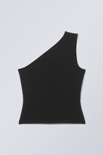 Black - Cindy one shoulder tank - 0