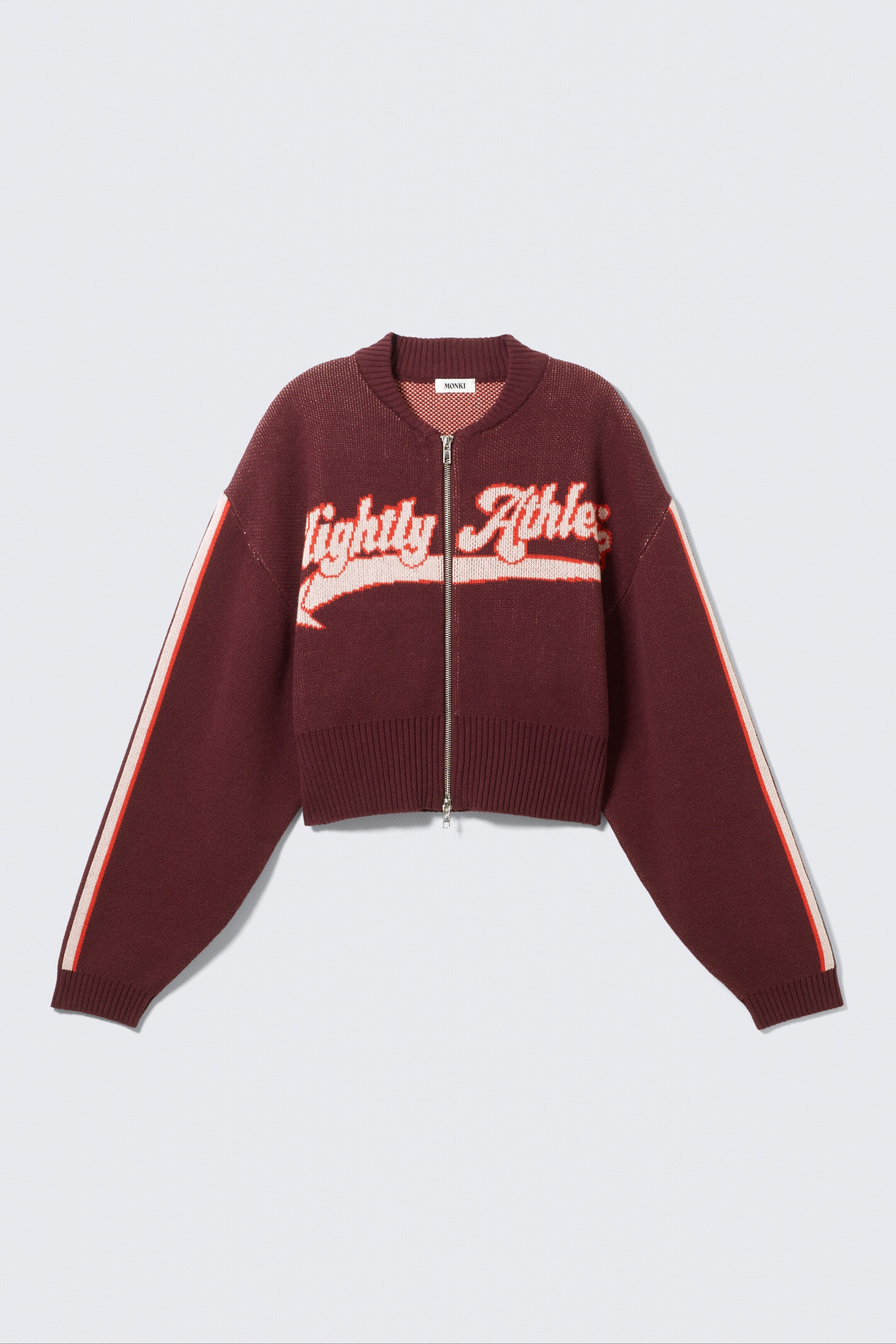 Se større billede: Kort Jacquard-cardigan med lynlås - Mørkerød - Let Atletisk - DAME | H&M DK 5