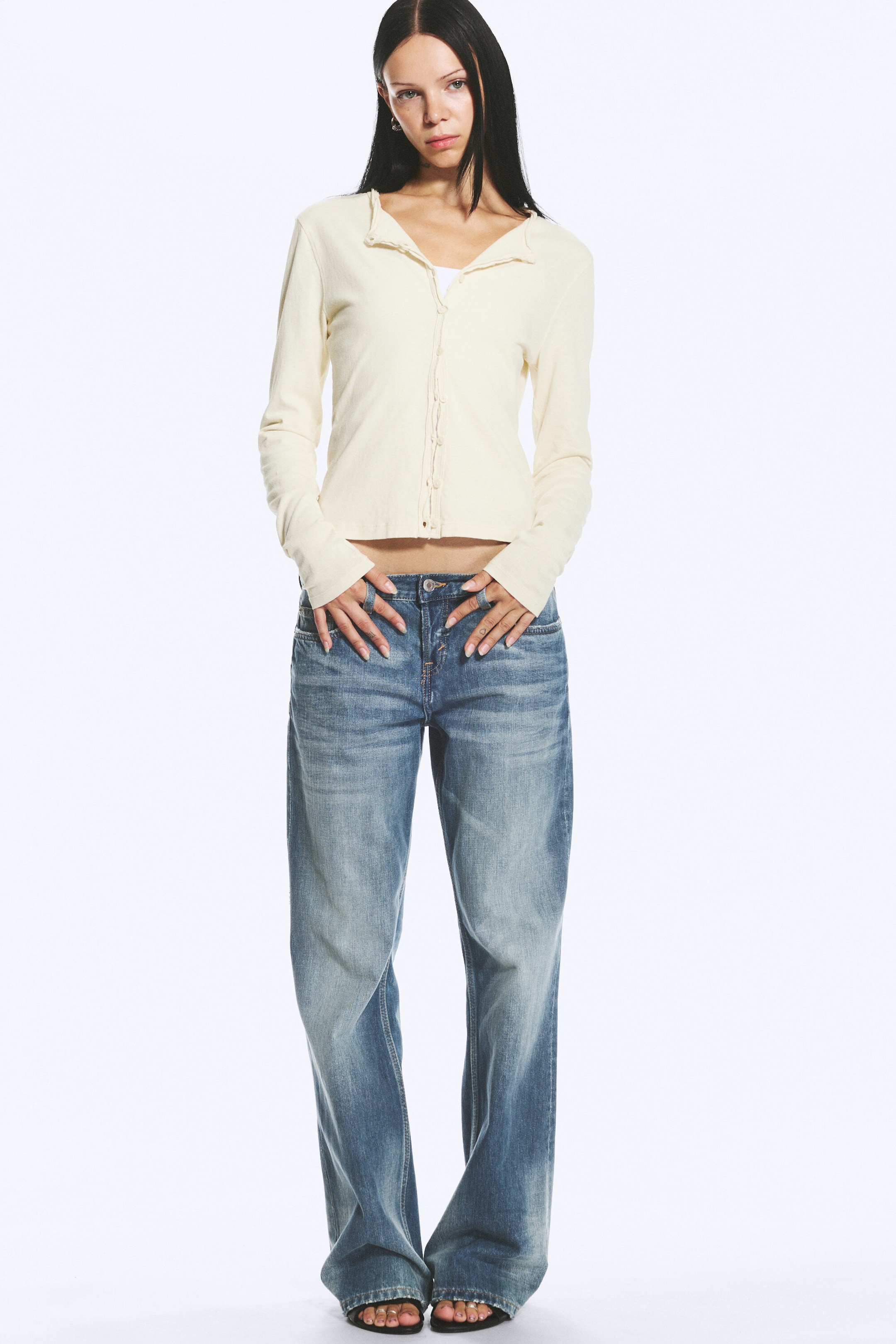 Vasket Off-white - Slim jersey-cardigan - 2