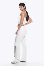 Blanc - Collants de yoga évasés à taille plissée - 2