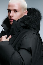 Black - Oversized Padded Parka - 4