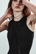 Black - Jersey Knot Dress - 1