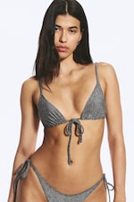 Gris foncé - scintillant - Haut de bikini triangle imprimé - 0