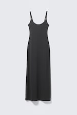 Off-black - Smooth Strap Maxi Dress - 0