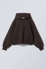 Dark Brown - Oversized Scuba Hoodie - 3