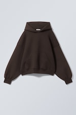 Dark Brown - Oversized Scuba Hoodie - 0