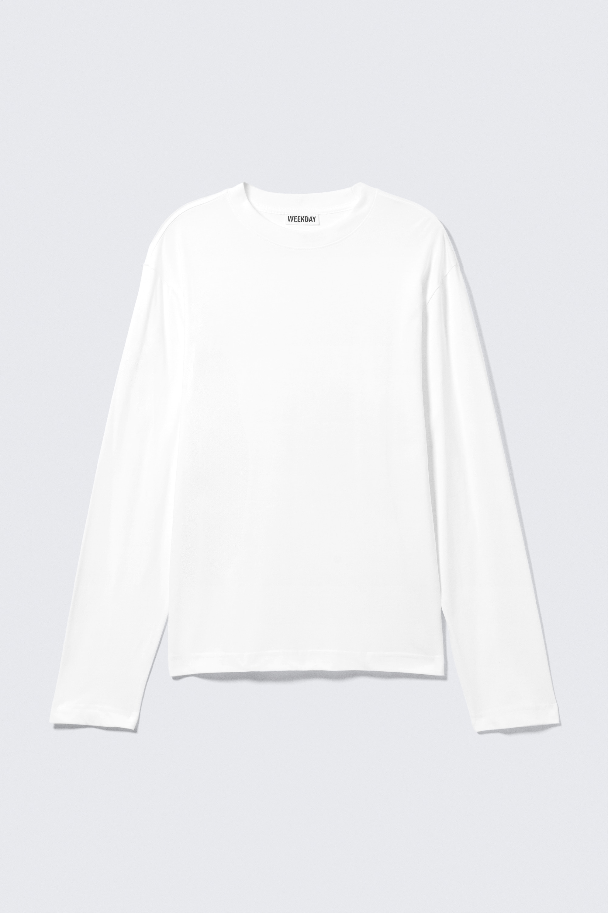 Relaxed Long-Sleeved Pyjama T-shirt - White/Blue/Dark Mole