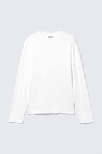 Weiß - Entspanntes langärmliges Pyjama-T-Shirt - 3