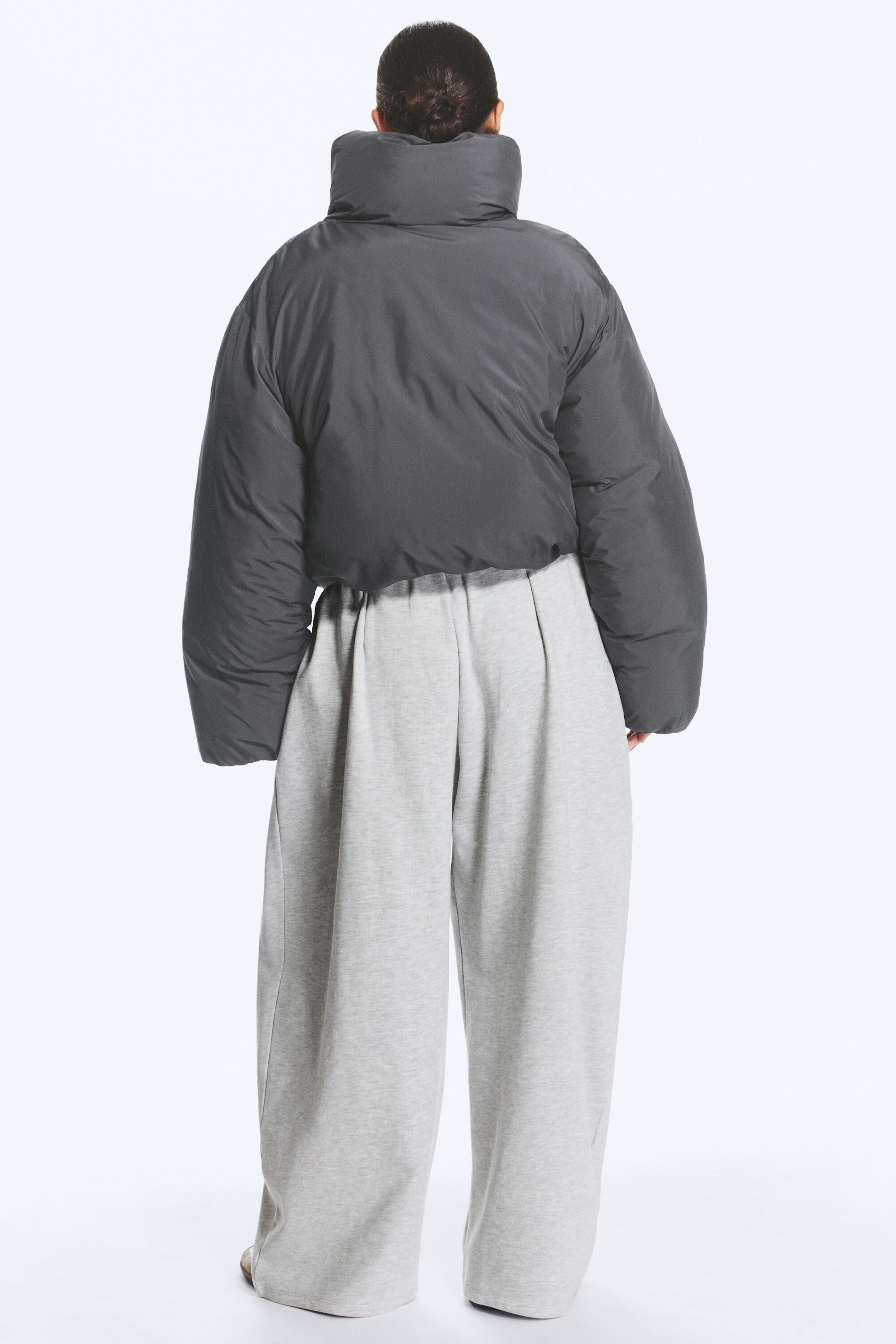 Dark Grey - Clean puffer jacket - 4