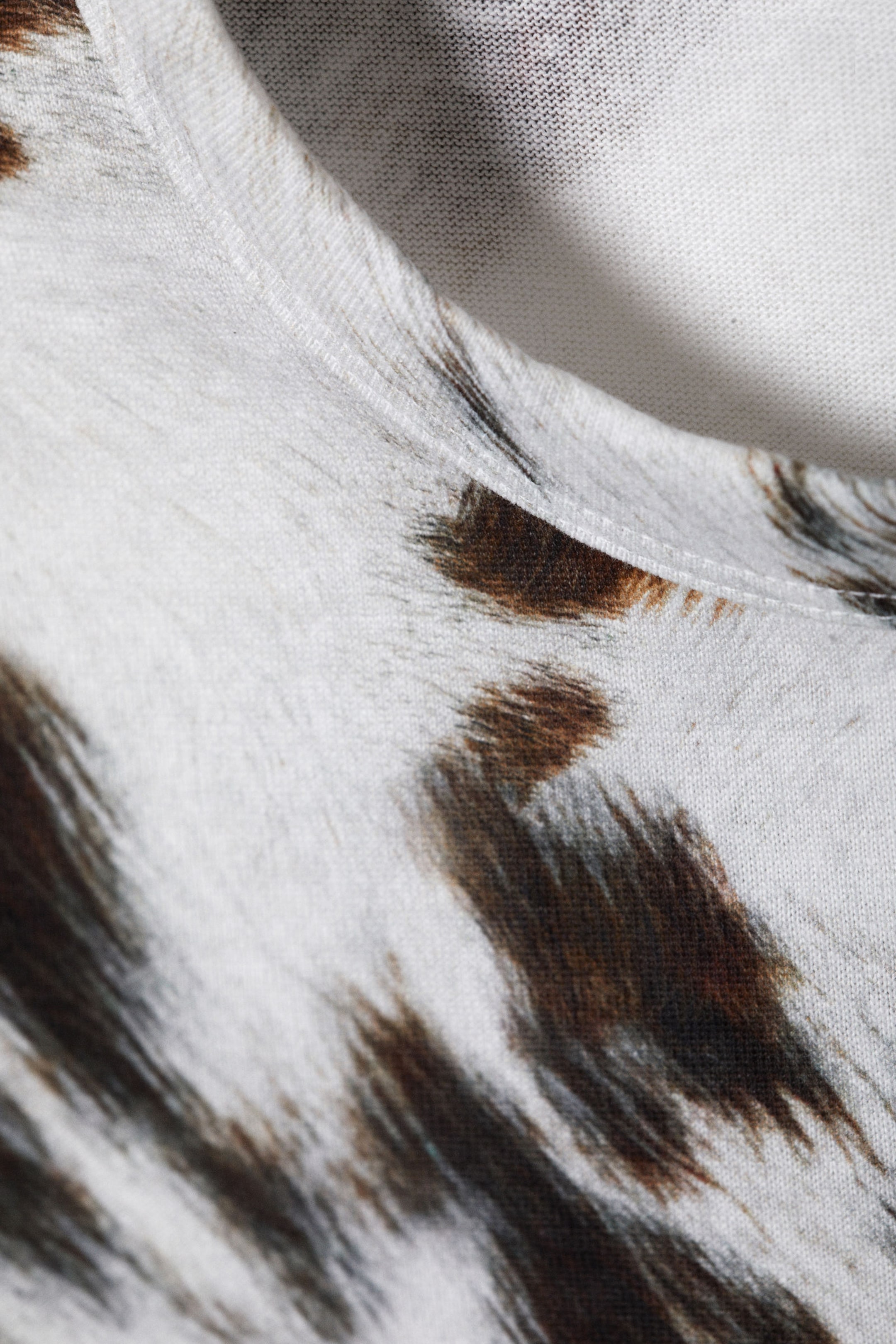 White - Cow Print - Slim Printed T-shirt - 1