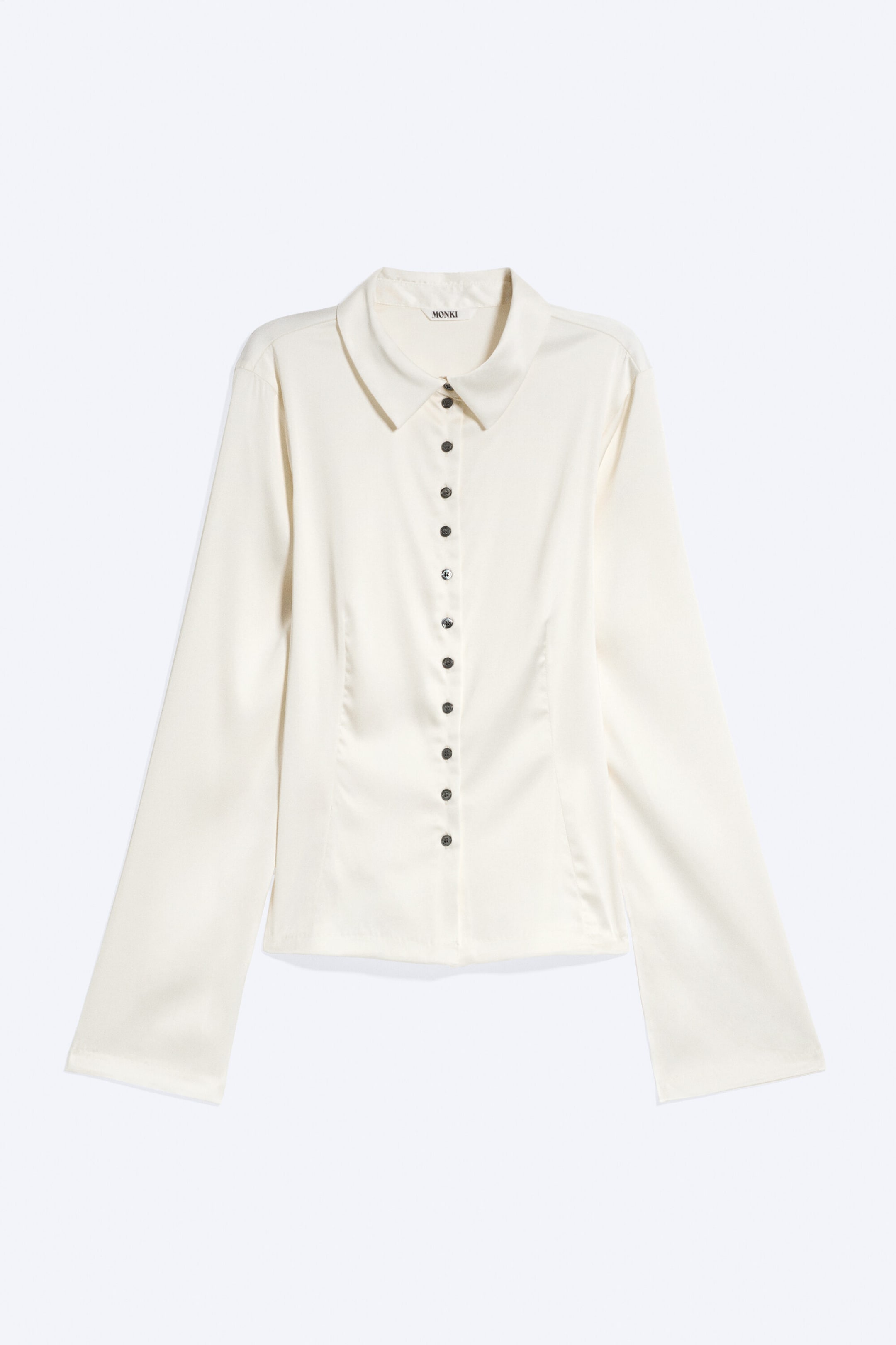 White - Slim Satin Shirt - 4