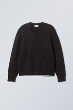 Schwarz - Wollstrickjacke Jonas - 0