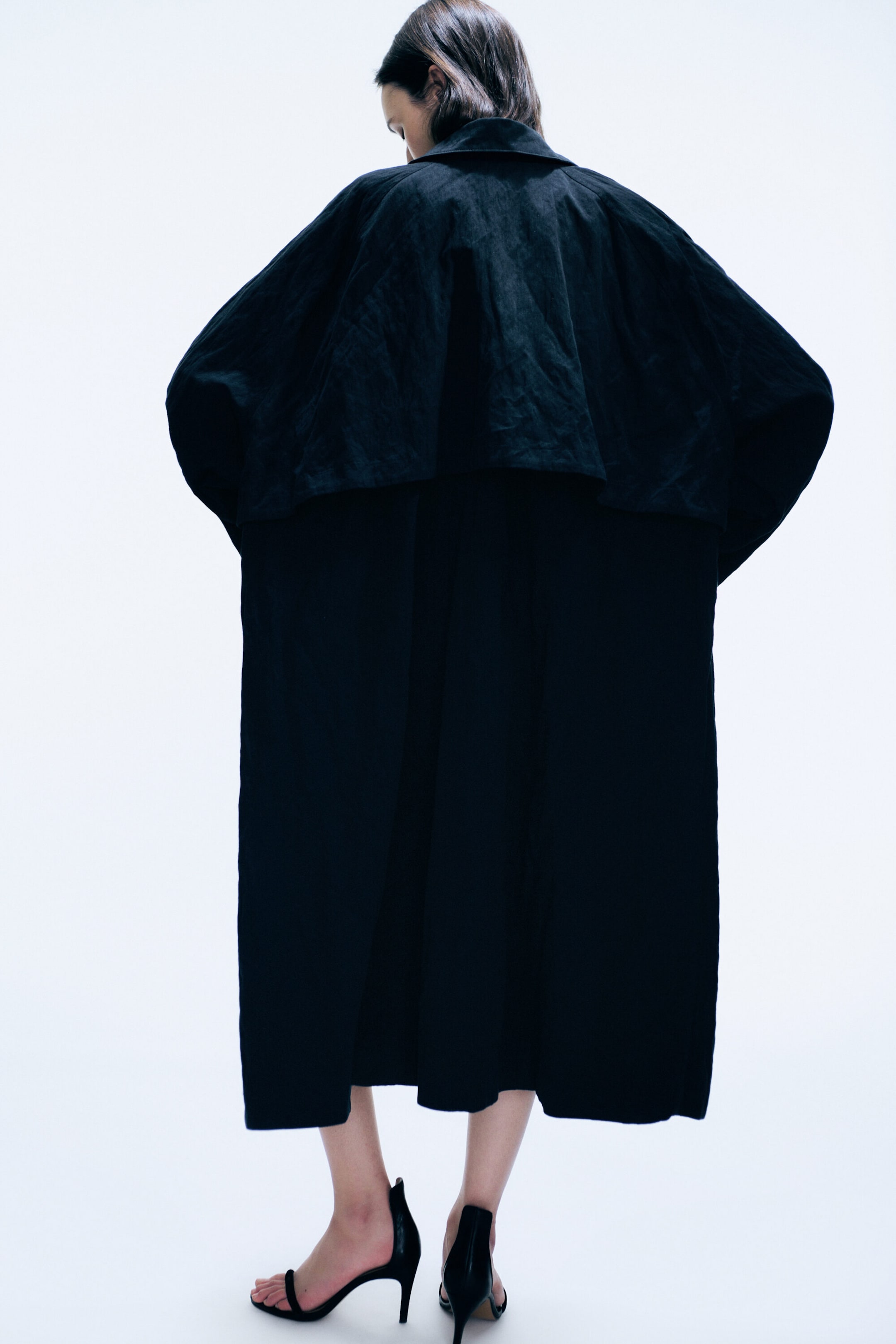 Off-black - Crinkled Artist Coat - 4
