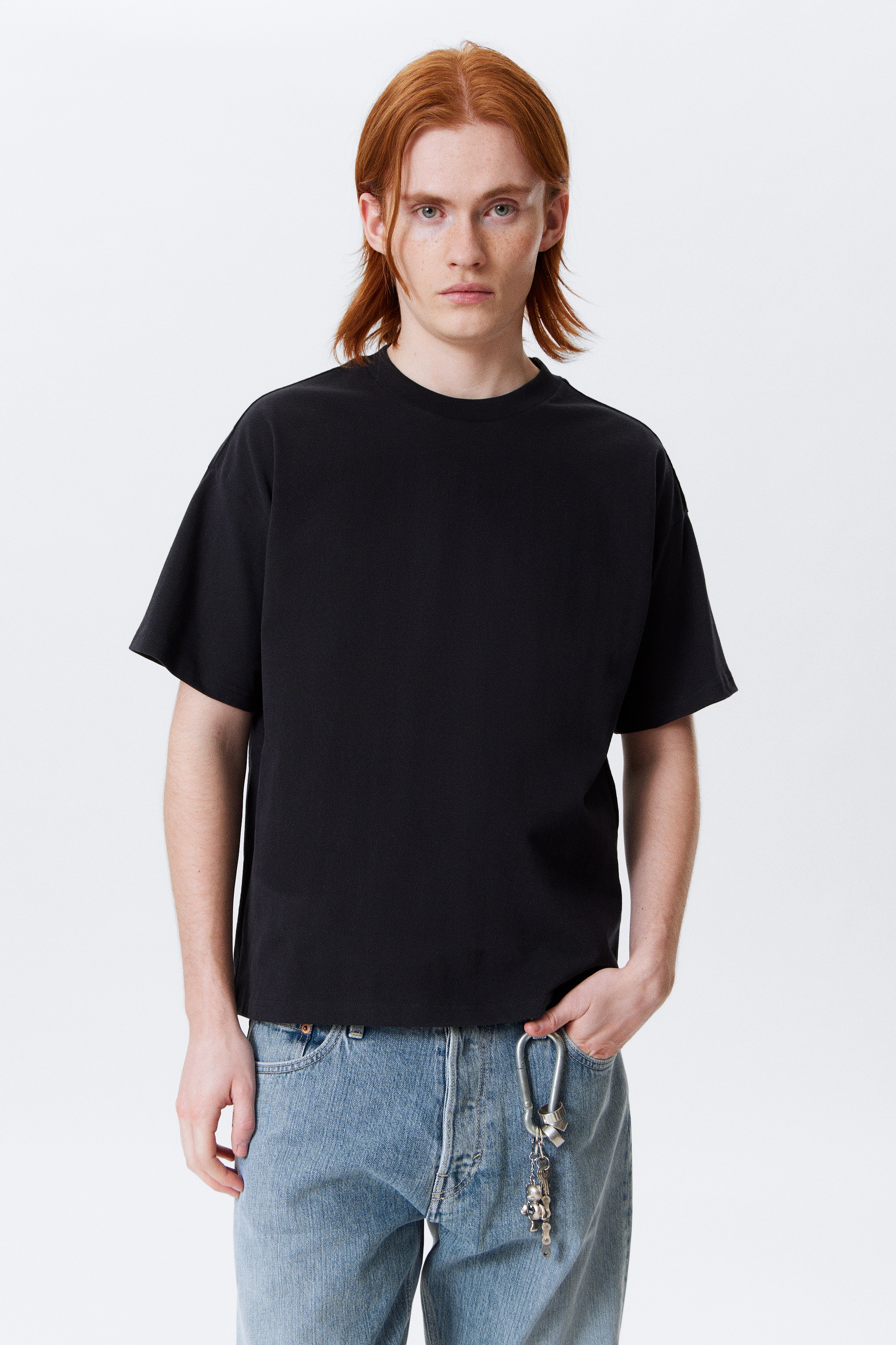 Bő Boxy póló - Dark Navy Blue/Black/Koptatott kék/White/Mosott Sötétzöld/Dusty Grey/Light Grey/Khaki Green/Világos poros kék