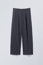 Navy blue - Uno Loose Suit Trousers - 0
