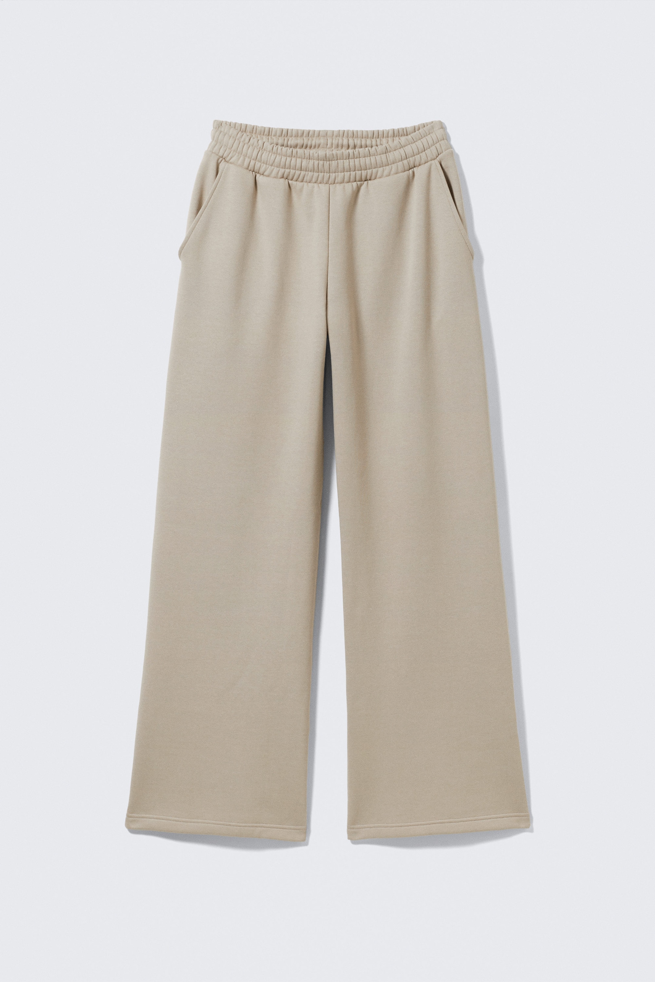 Helles Beige - Lange, schwere Sweatpants in lockerer Passform - 0