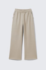 Helles Beige - Lange, schwere Sweatpants in lockerer Passform - 0