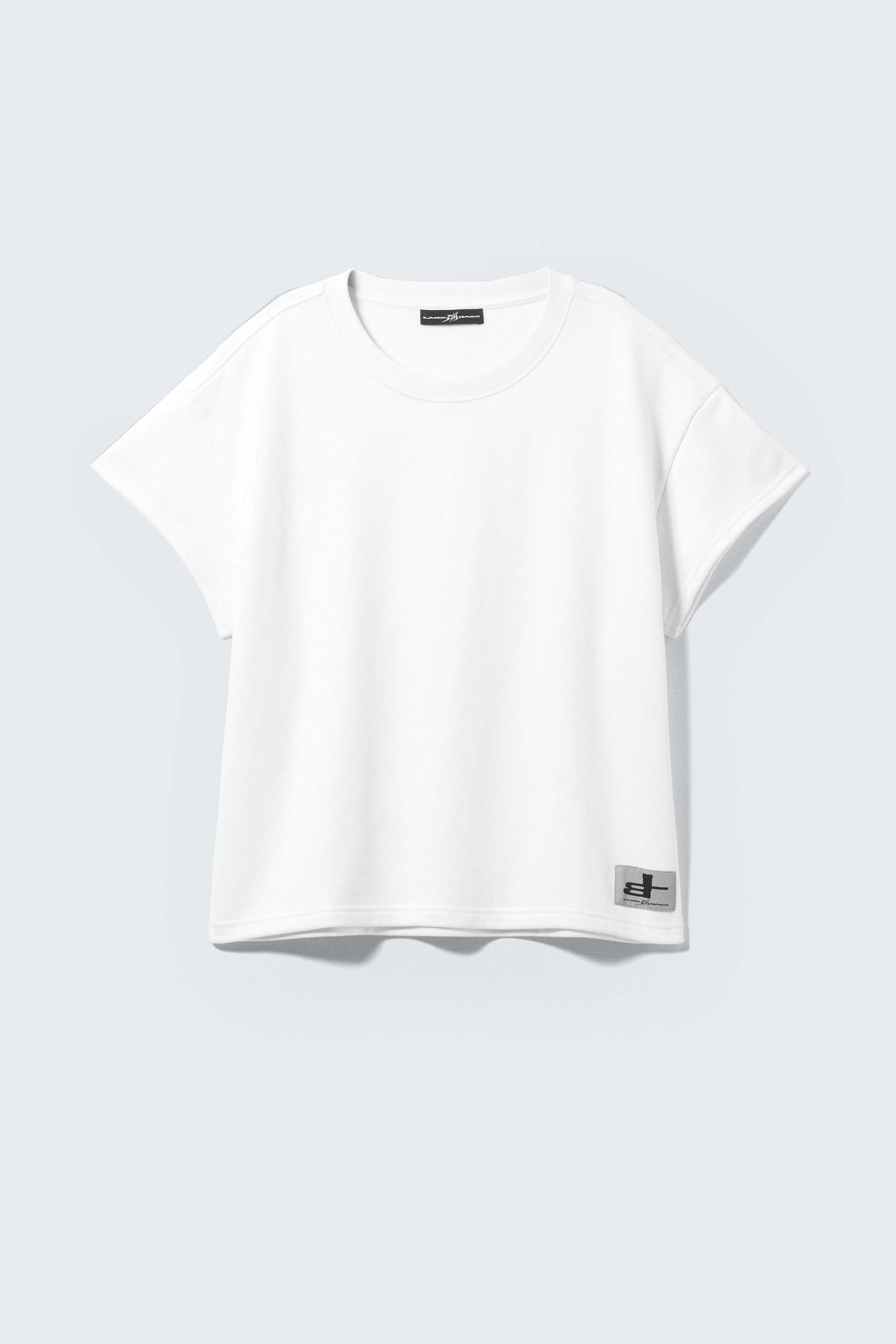 White - Yellow Logo - CM x LB Printed Boxy Short-Sleeved Unisex T-shirt - 1