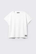 White - Yellow Logo - CM x LB Printed Boxy Short-Sleeved Unisex T-shirt - 0