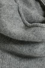 Grey Melange - Loose Wool Turtleneck Sweater - 5
