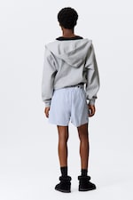 Weiß - Blaue Streifen - Boxer-Pyjamashorts - 4