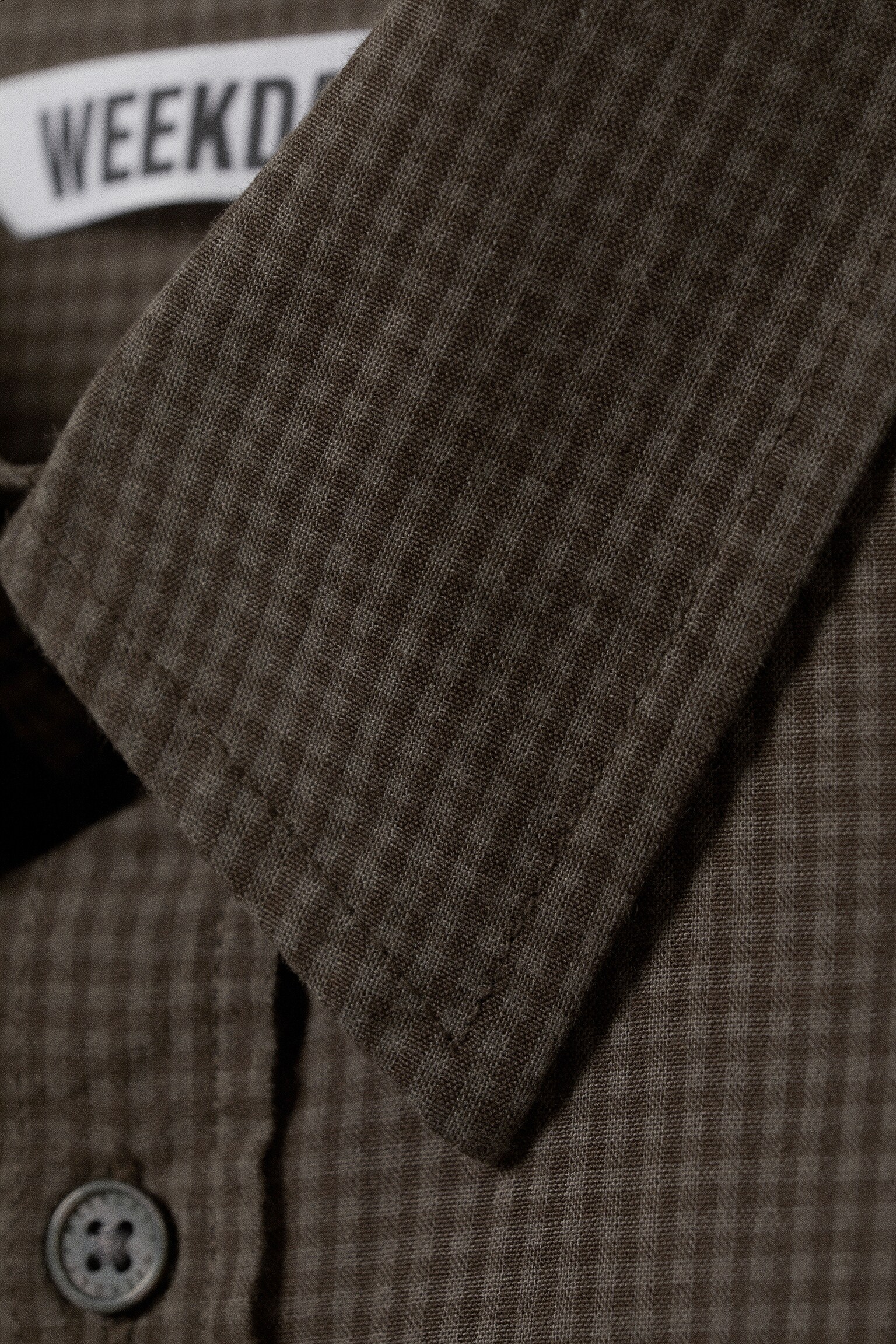 Oversized Checked Shirt - Checked Dark Brown/Checked White - 6