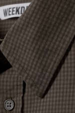 Checked Dark Brown - Oversized Checked Shirt - 1