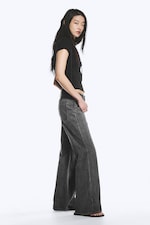 Mörkgrå - Lediga Lågmidjade Bootcut-byxor - 2