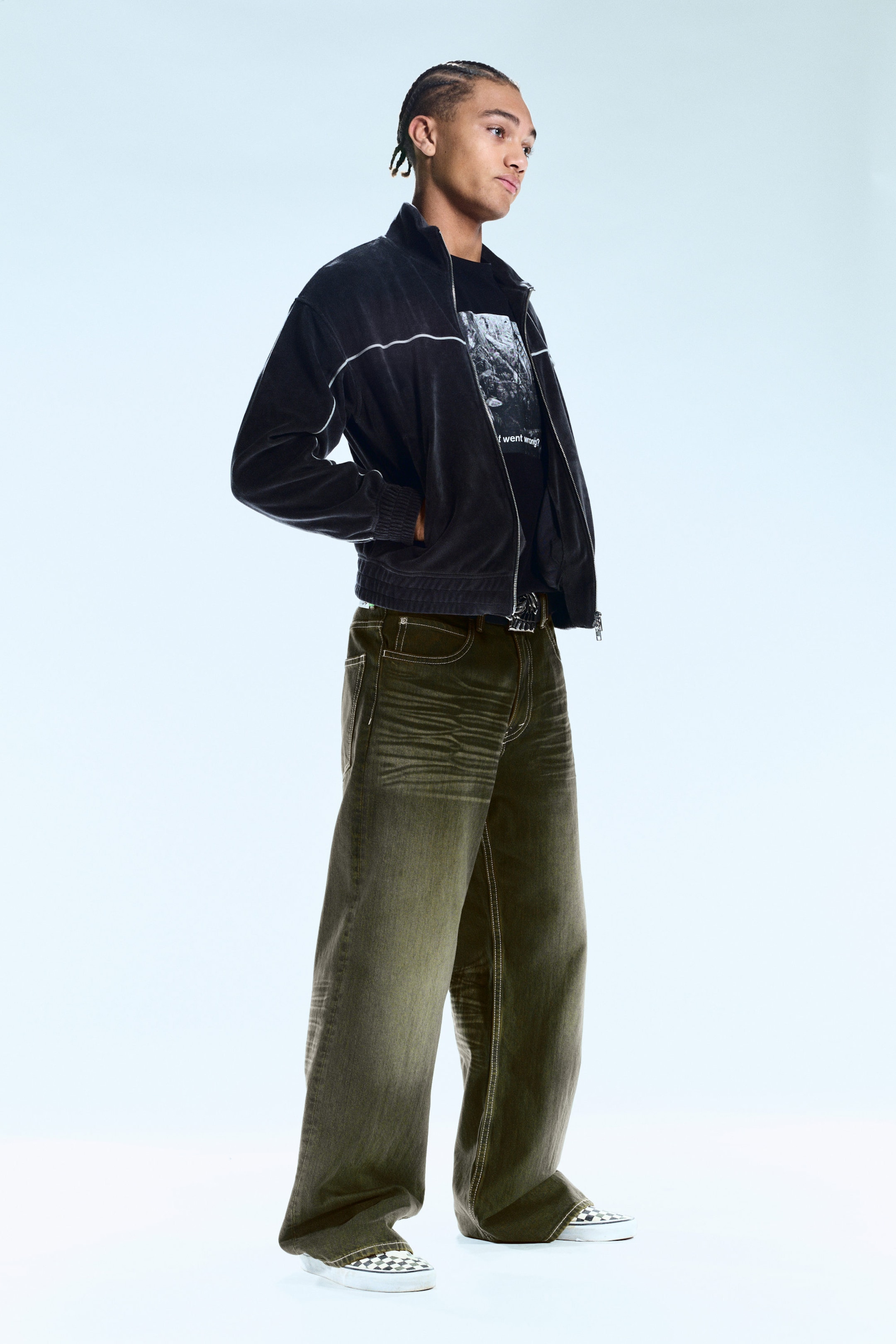 Deep Green - Khakigrün - Looser – Weite Jeans mit normaler Taille - 2