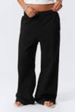 Black - Loose Long Heavyweight Sweatpants - 1