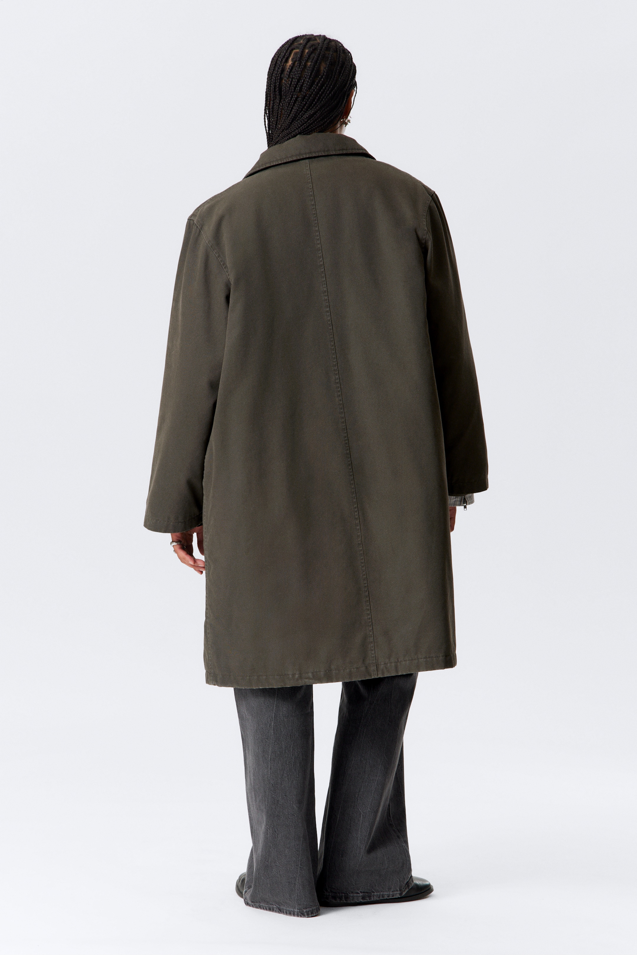 Ingrandisci l'immagine: Loose Fit Canvas Car Coat - Dark Grey - DONNA | H&M CH 4
