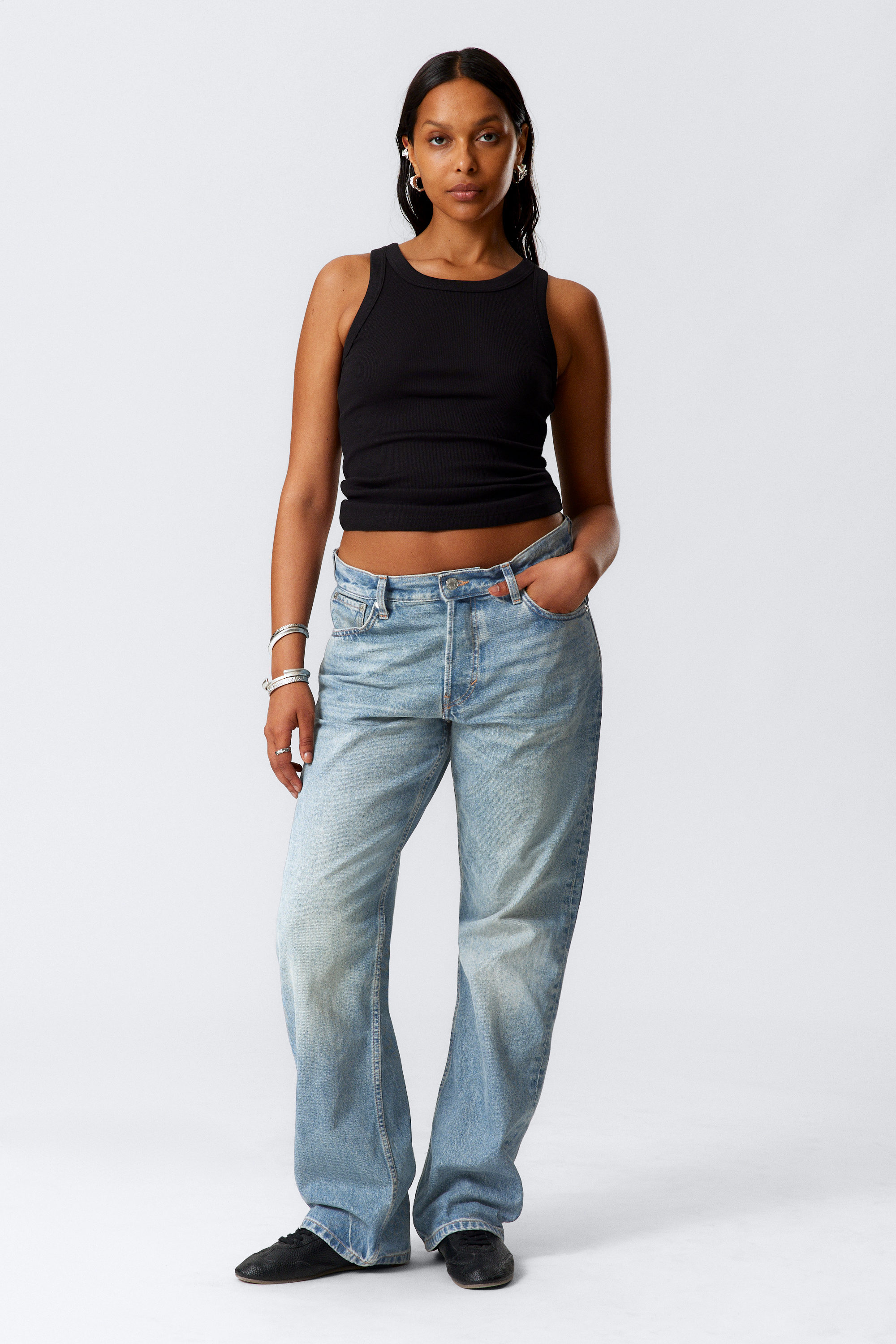 Seventeen Blue - Mittelblau - Orbit Mid Waist Regular Straight Leg Jeans - 3