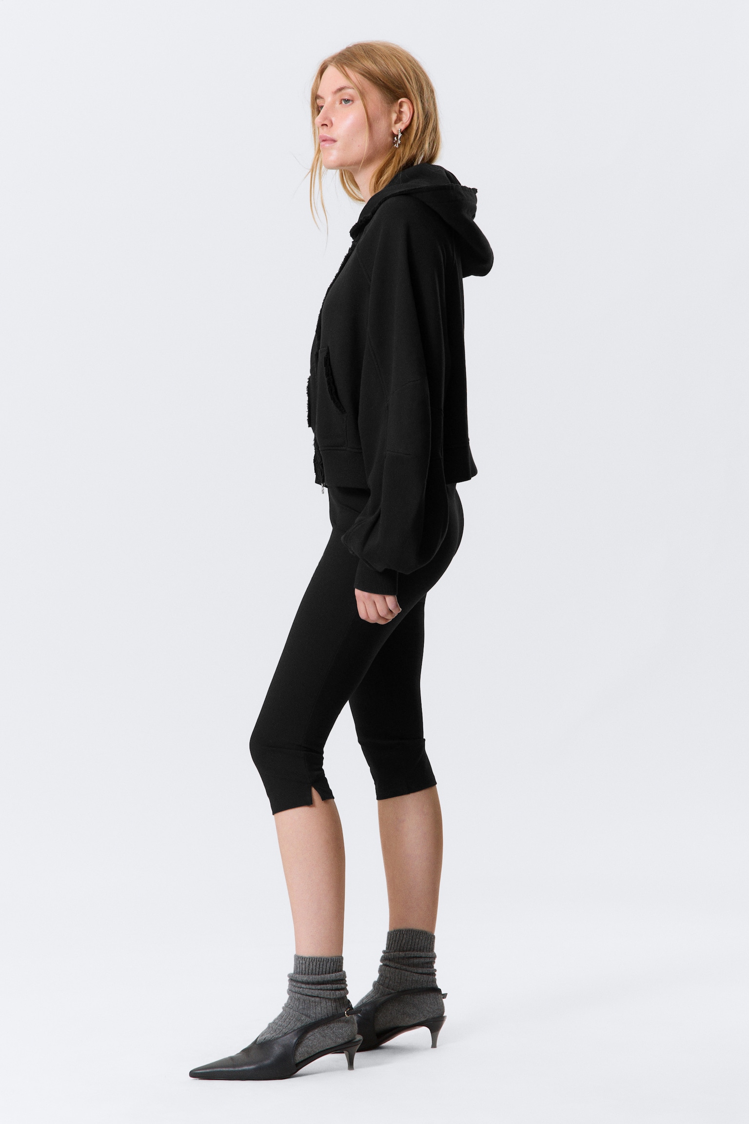 Spodnie capri Mid-Rise - Czarny - 4
