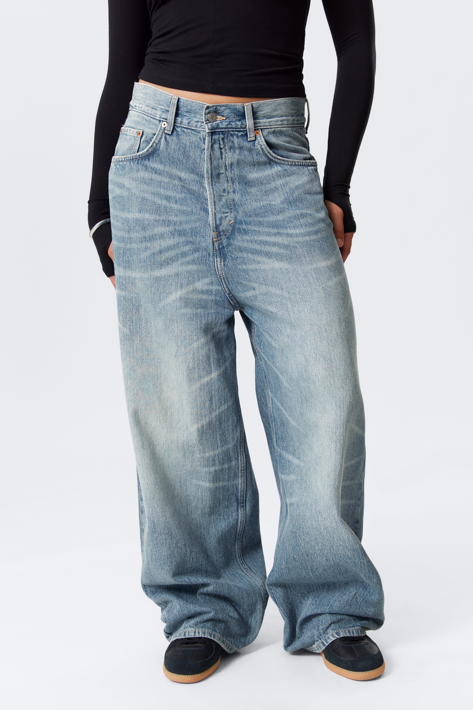 Astro Loose Extra Baggy Leg Jeans - Blue Stream - 10