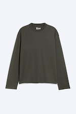 Dunkles Khakigrün - Boxy Longsleeve mit lockerer Passform - 3