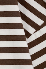 Rayures marron et blanc - T-shirt en coton à manches longues - 1