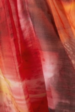 Rot & Orange - Calypso-Blume - Ärmelloses Ballon-Minikleid - 1