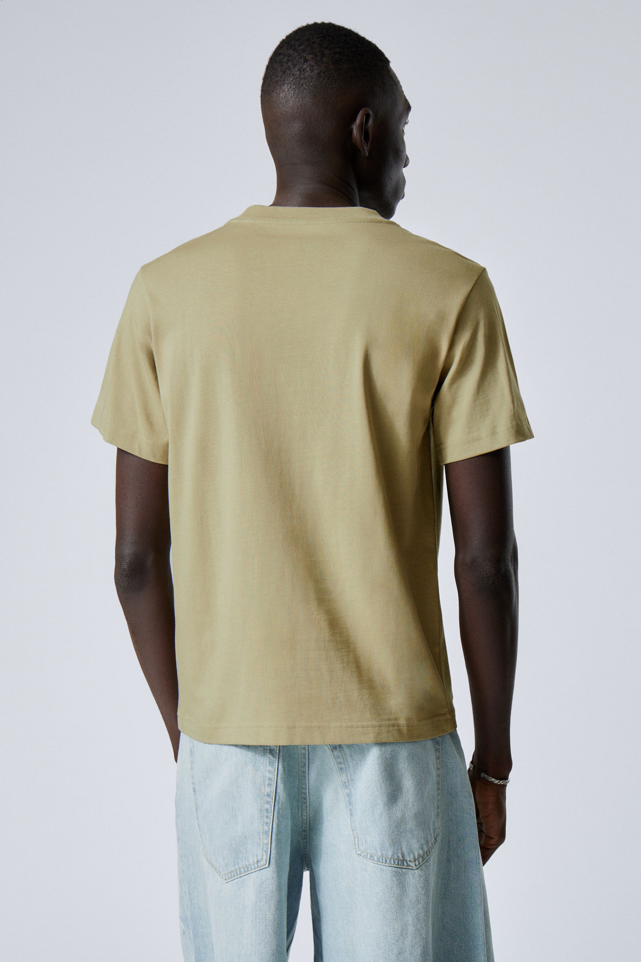 Light Khaki Green - Short Boxy Heavyweight T-shirt - 2