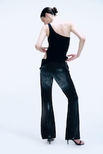 Washed Mid Black - Energy low waist bootcut jeans - 2