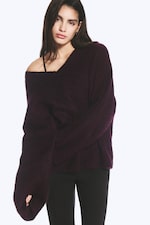 Dark Lilac - Mohair-blend V-neck Sweater - 0