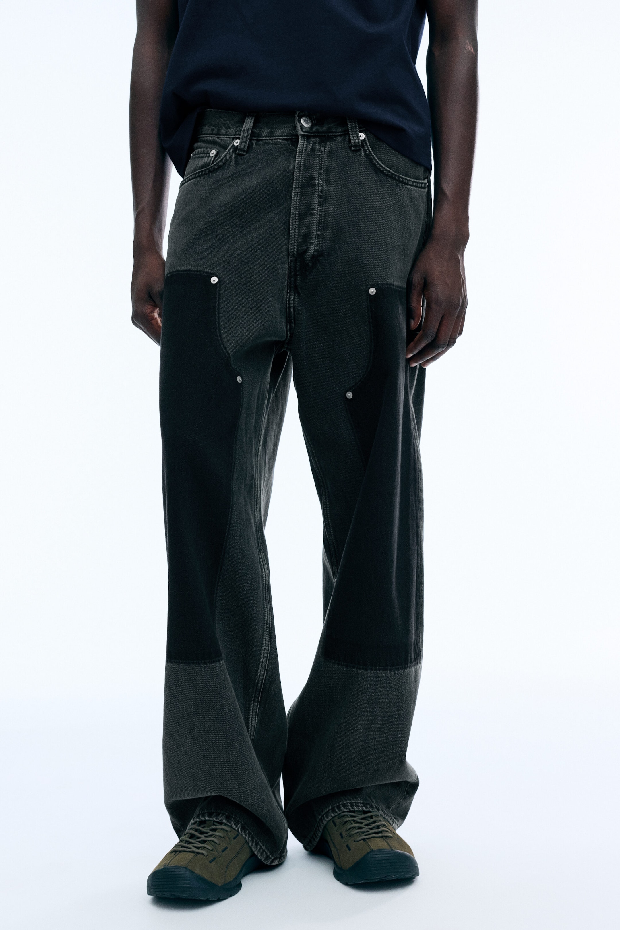 Eulogy Black - Black - Astro Loose Baggy Carpenter Jeans - 2