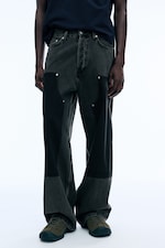 Eulogy Black - Black - Astro Loose Baggy Carpenter Jeans - 1