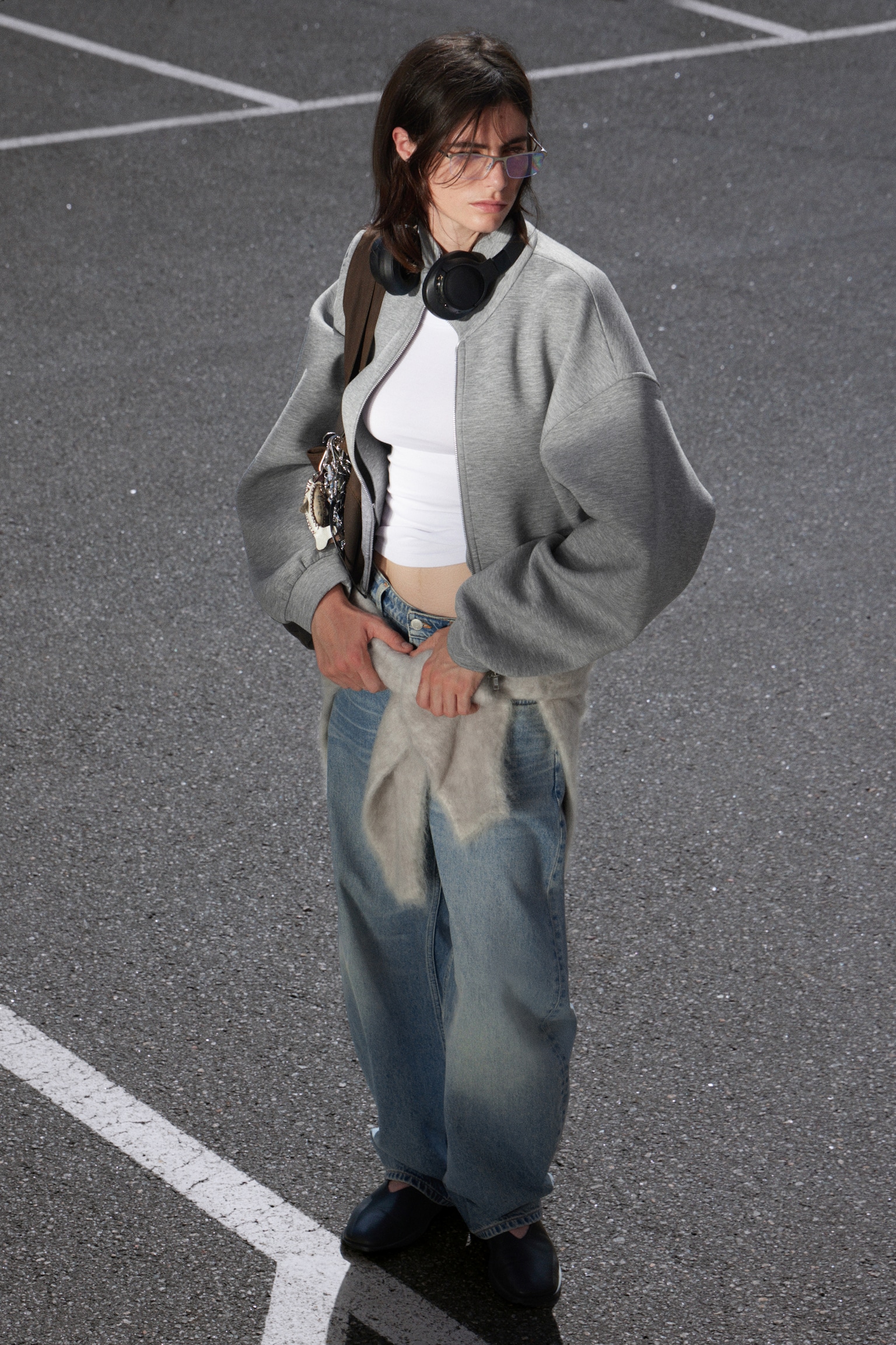 OVERSIZED SCUBA-JACKE MIT REISSVERSCHLUSS - Grau meliert - 3