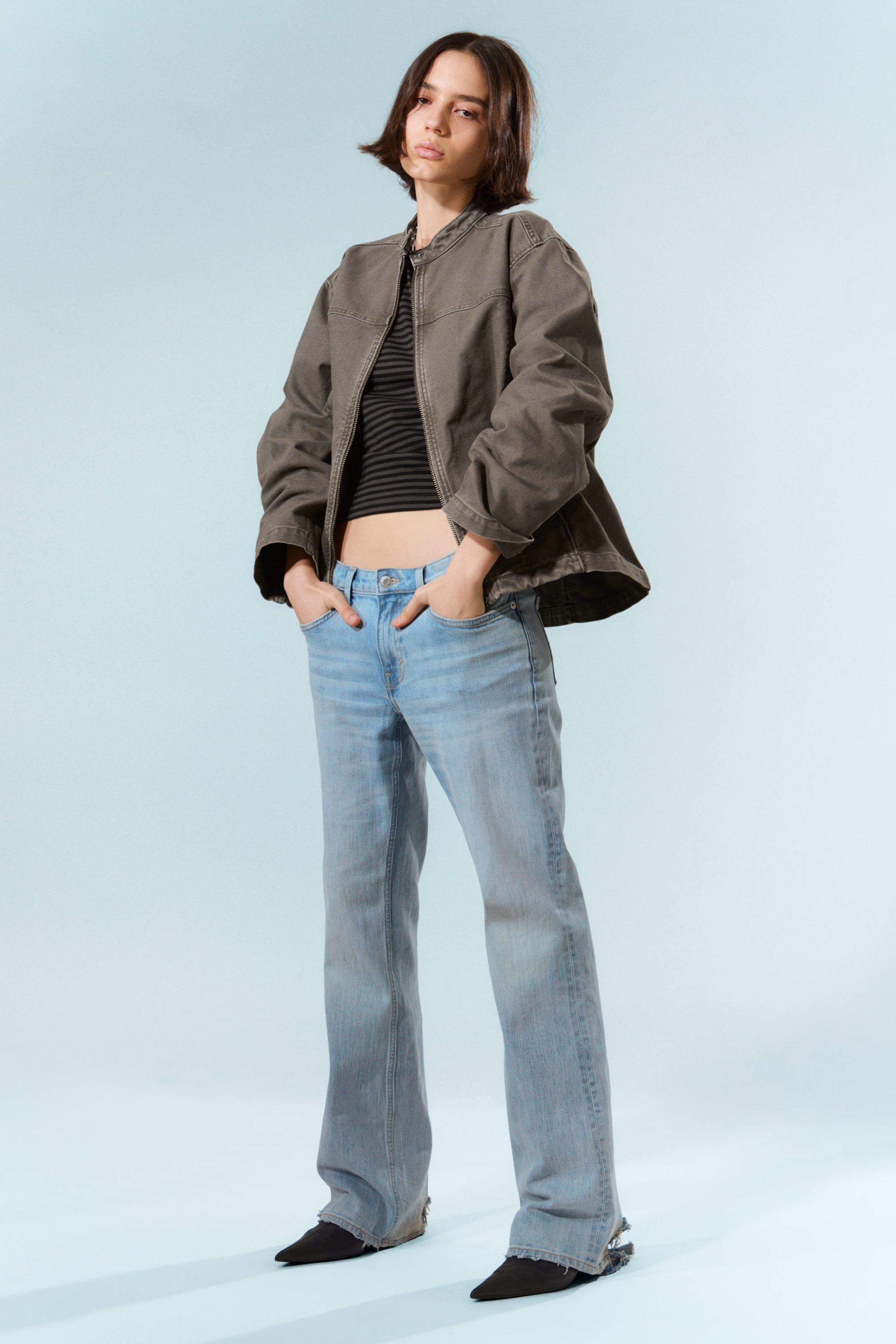 Dream Blue - Light Blue - Tension Mid Rise Slim Bootcut Leg Jeans - 1