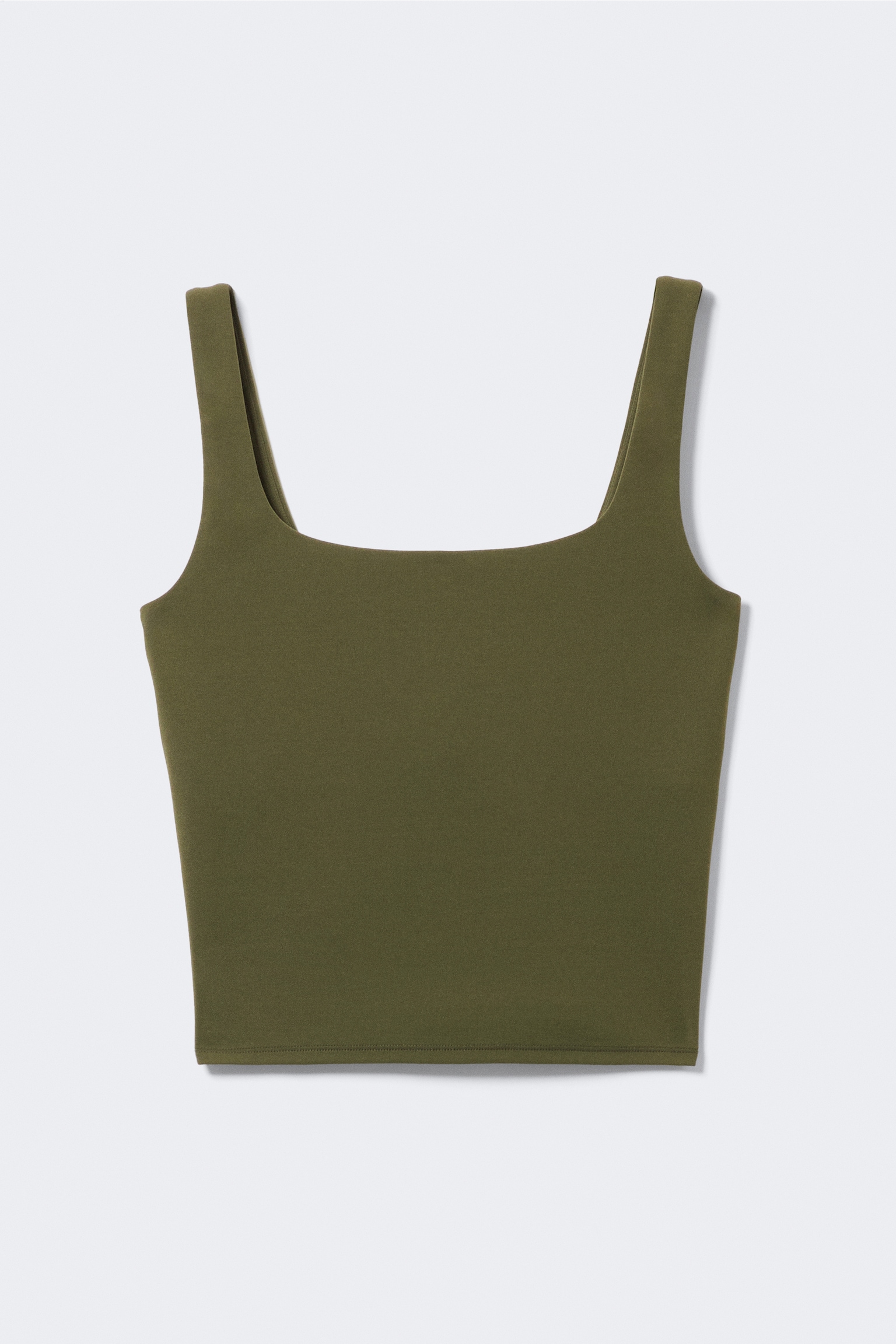Cropped Sports Top - Dark Khaki Green/White/Black/Dark Brown - 2