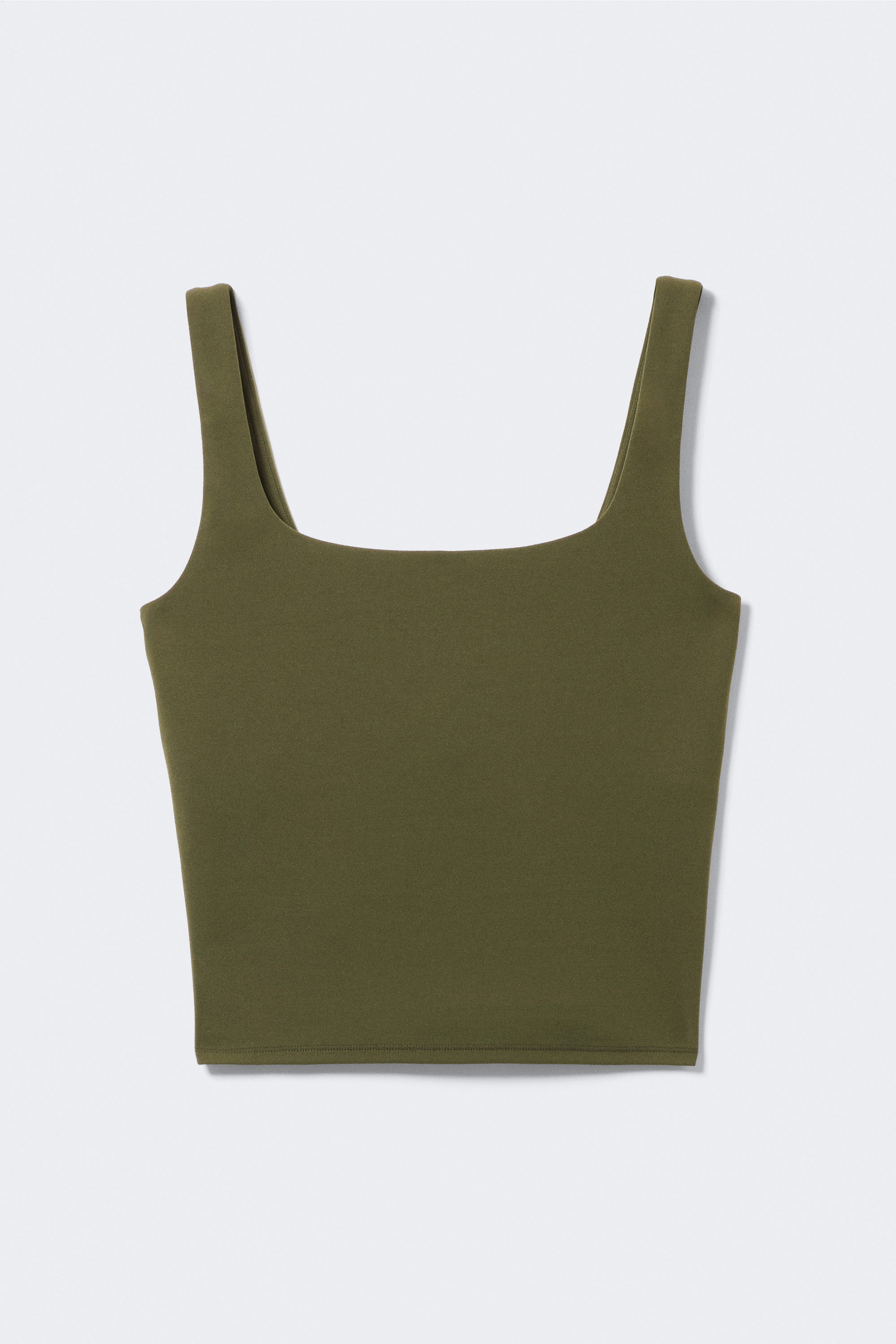 Dark Khaki Green - Cropped Sports Top - 4