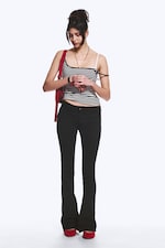 Black Top Rinse - Booty Bei Low Waist Skinny Bootcut Jeans - 0