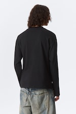 Black - Loose Boxy Long-Sleeved T-shirt - 2