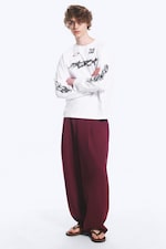White - Racer - Oversized Graphic Long-sleeve - 1